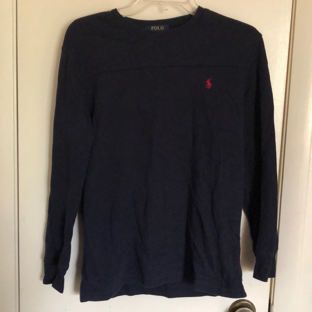black long sleeve polo shirt